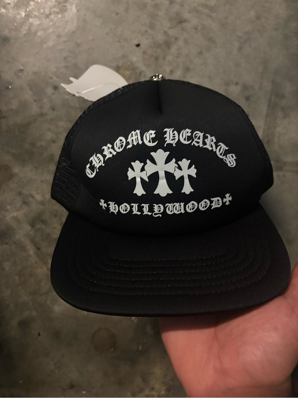 Chrome Hearts Black & White Cross Logo Trucker Hat